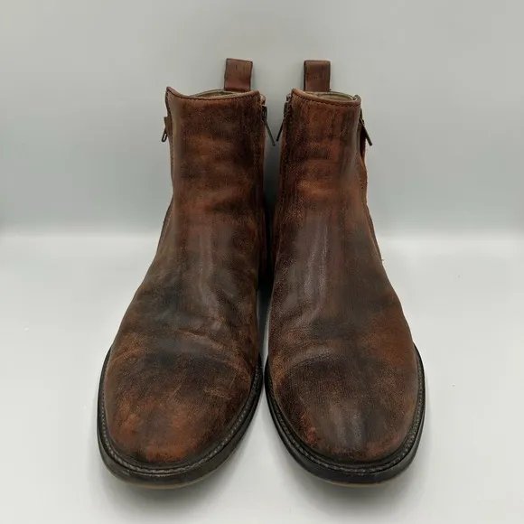 Aston Grey Leather Helani Chelsea Boots - Men's US 10 Distressed