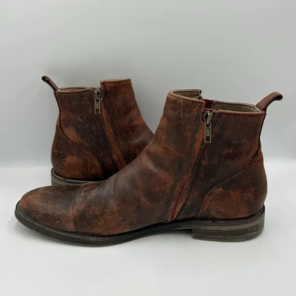 Aston Grey Leather Helani Chelsea Boots - Men's US 10 Distressed