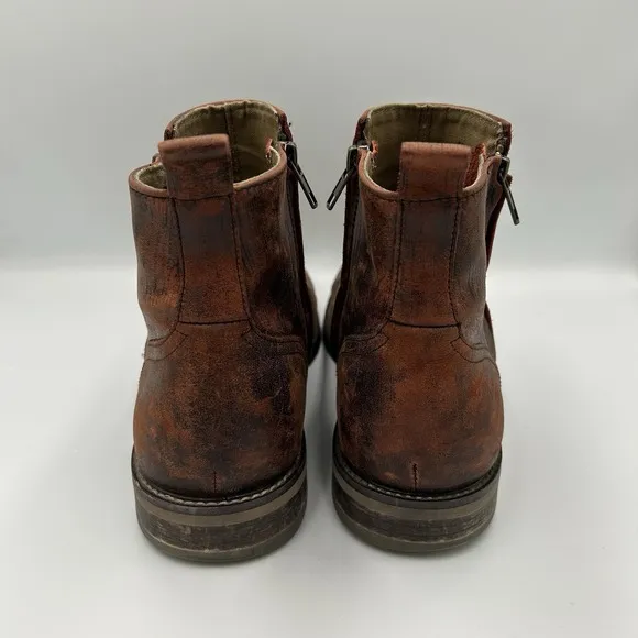 Aston Grey Leather Helani Chelsea Boots - Men's US 10 Distressed