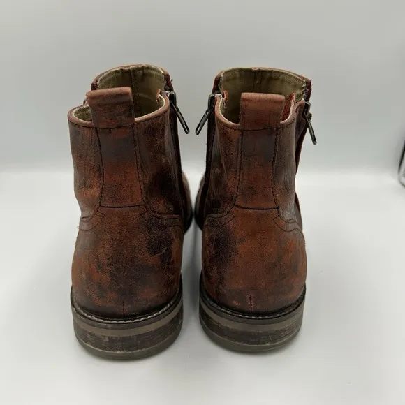 Aston Grey Leather Helani Chelsea Boots - Men's US 10 Distressed