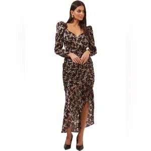 ASTR THE LABEL: EMMALINE FLORAL PUFF SLEEVE CUTOUT MIDI DRESS. Size Small. NWOT!