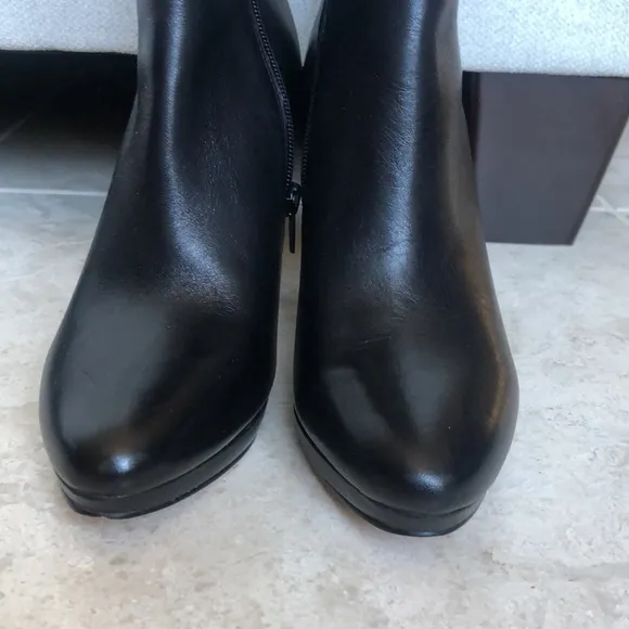 Audrey Brooke talk black leather stiletto boots Size 8 brand new