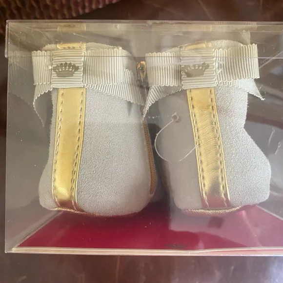 Authentic JUICY COUTURE Suede Leather Old Fashion Gold Zipper Back Boots