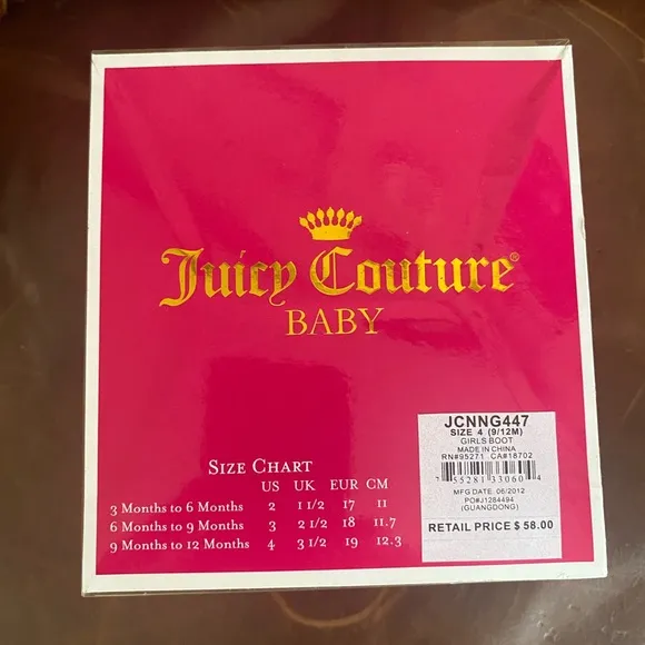 Authentic JUICY COUTURE Suede Leather Old Fashion Gold Zipper Back Boots