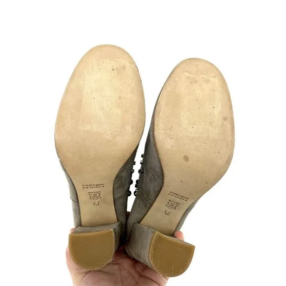 Badgley Mischka Boots Embellished Suede Taupe Zip Studded 7.5 New $495