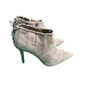 BADGLEY MISCHKA Women’s Gray Suede  High Heel Booties Boots Size 8.5