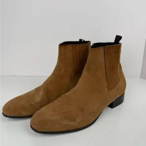 Balenciaga Suede Chelsea Boots Size 46 Sand Brown