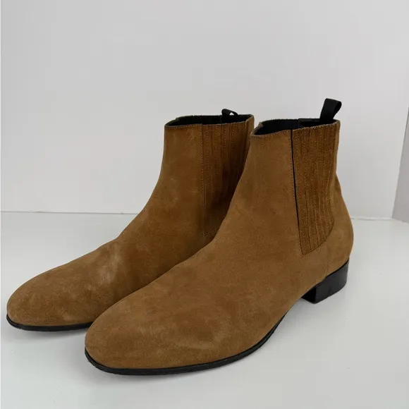 Balenciaga Suede Chelsea Boots Size 46 Sand Brown