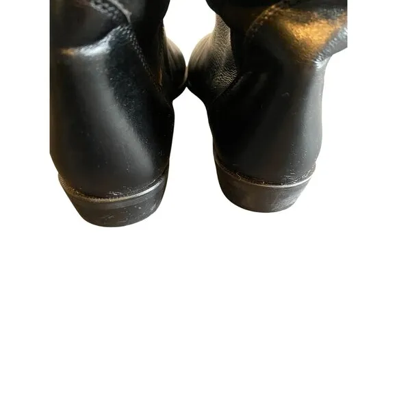 Bally Of Switzerland Black Leather and Suede Designer Lace Back Riding Boots 7.5