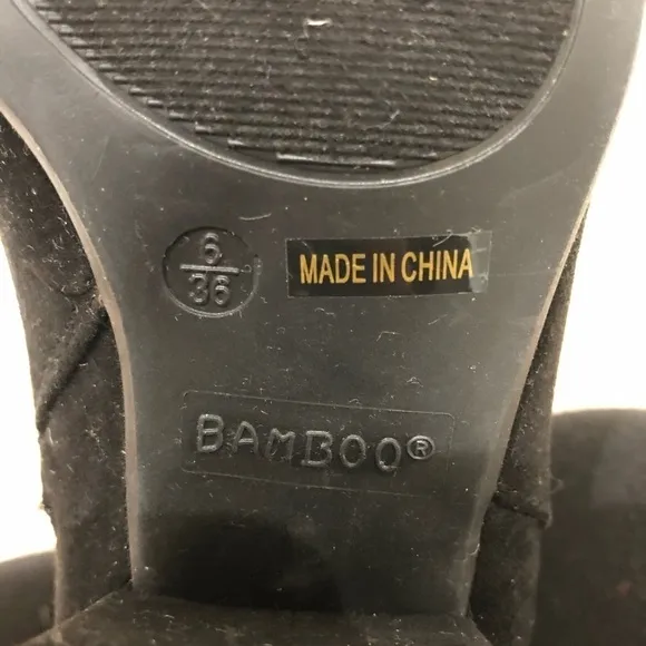 Bamboo Brand Ankle‎ Suede Women’s Boots Size 6 Black