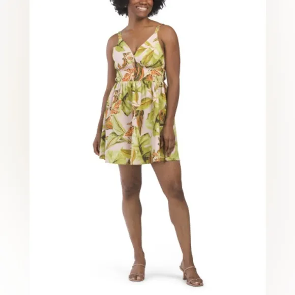 Band of the Free Printed Hook Front Mini Dress - Large - NWT
