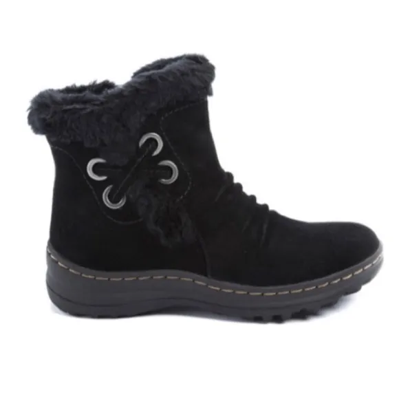 BareTraps Adalyn Leather Suede Faux Fur Shearling Lined Winter Snow Ankle Boots