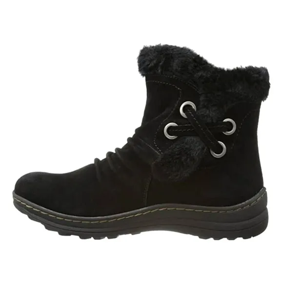 BareTraps Adalyn Leather Suede Faux Fur Shearling Lined Winter Snow Ankle Boots