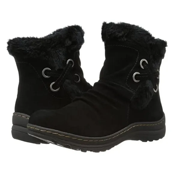 BareTraps Adalyn Leather Suede Faux Fur Shearling Lined Winter Snow Ankle Boots