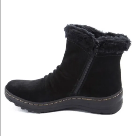 BareTraps Adalyn Leather Suede Faux Fur Shearling Lined Winter Snow Ankle Boots