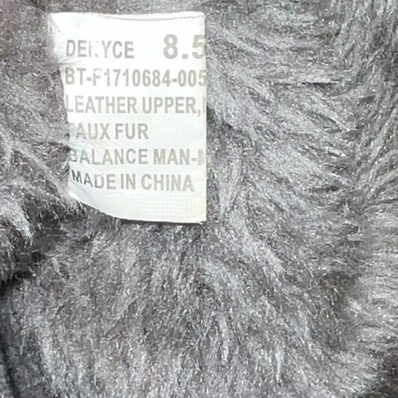 BareTraps grey and white faux furred lined lace up boots size 8.5
