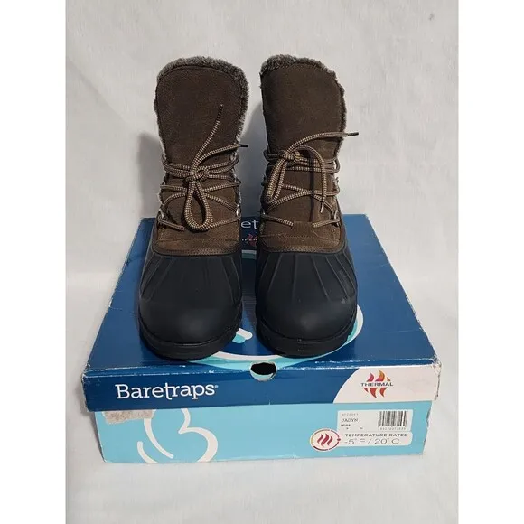 Baretraps Jadyn Thermal Boots Size 9 M Brown Black