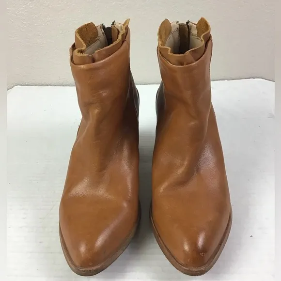 Baske California Lakota Tan Leather Ankle Boots with Chunky Heel Women’s Size 7