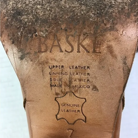 Baske California Lakota Tan Leather Ankle Boots with Chunky Heel Women’s Size 7