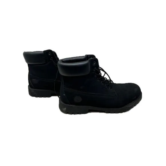 Bass Brushed Leather Combat Black Boots Mens 13