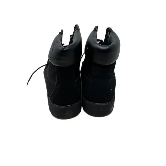Bass Brushed Leather Combat Black Boots Mens 13