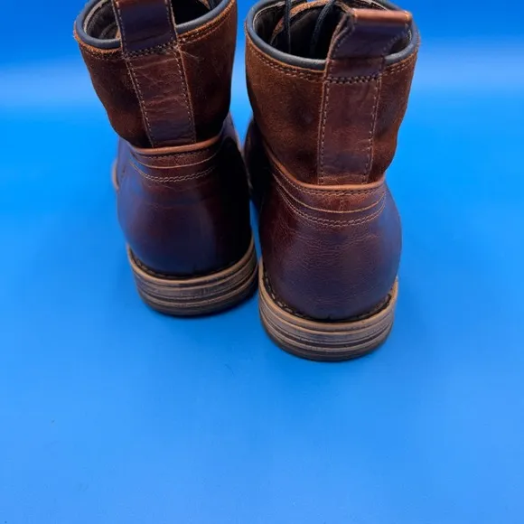 Bata Leather Boots Men 10 (EU43) Rare Plaid Lining Suede Top Hiking Brown Safari