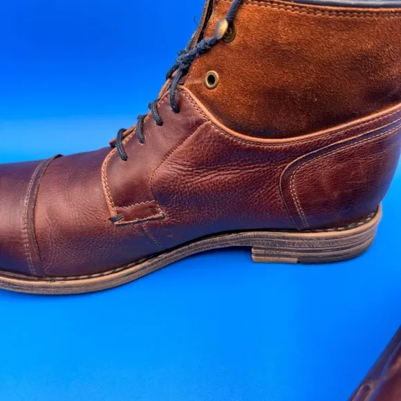 Bata Leather Boots Men 10 (EU43) Rare Plaid Lining Suede Top Hiking Brown Safari