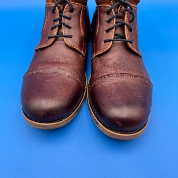 Bata Leather Boots Men 10 (EU43) Rare Plaid Lining Suede Top Hiking Brown Safari