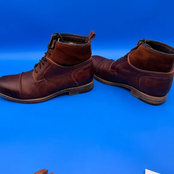 Bata Leather Boots Men 10 (EU43) Rare Plaid Lining Suede Top Hiking Brown Safari