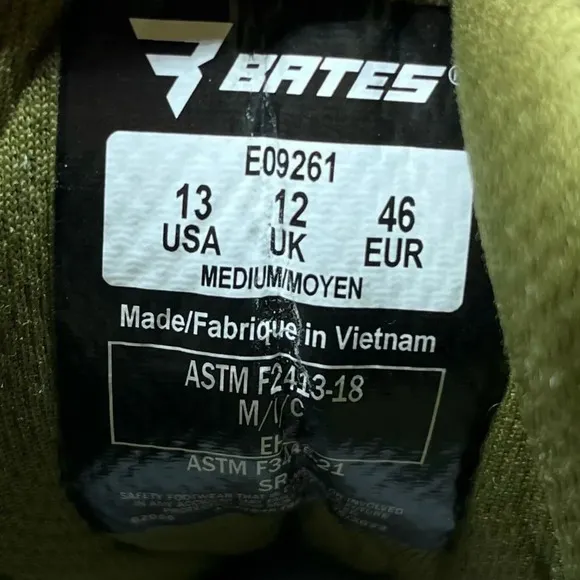 Bates Work Boots Mens Sz 13 Jumpstart Mid Energybound Carbon Safety Toe Green