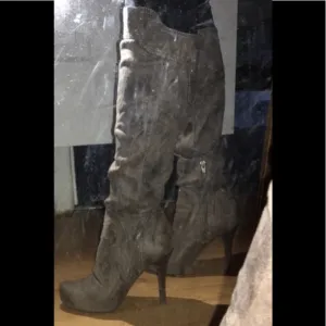 BCBG taupe platform slouch knee high boots 7.5