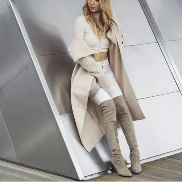 BCBG taupe platform slouch knee high boots 7.5
