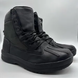 BEARPAW MASON Mens ANKLE BOOTS Black WATERPROOF SHEEPSKIN Footbed US 13