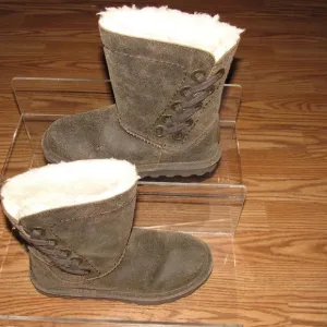 BEARPAW Morgan Cow Suede Sheepskin Boots Size 7