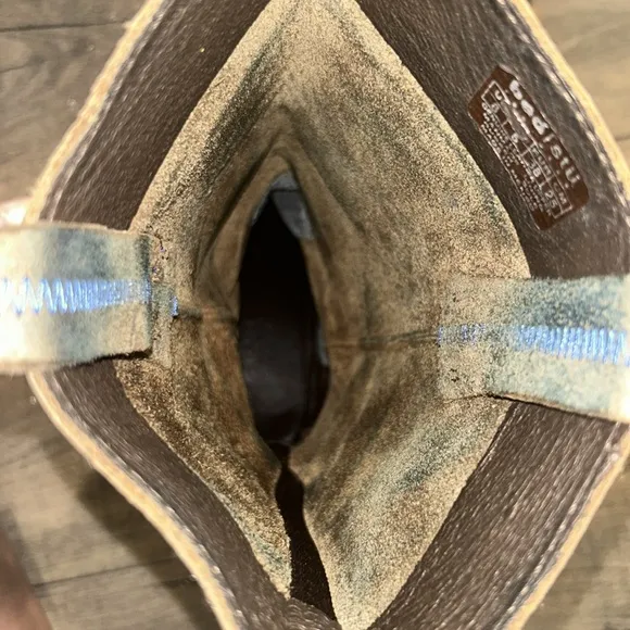 Bed Stü X Oak Tree Farms Opal Harness LeatherSquare Toe Riding Moto Boot Size 8