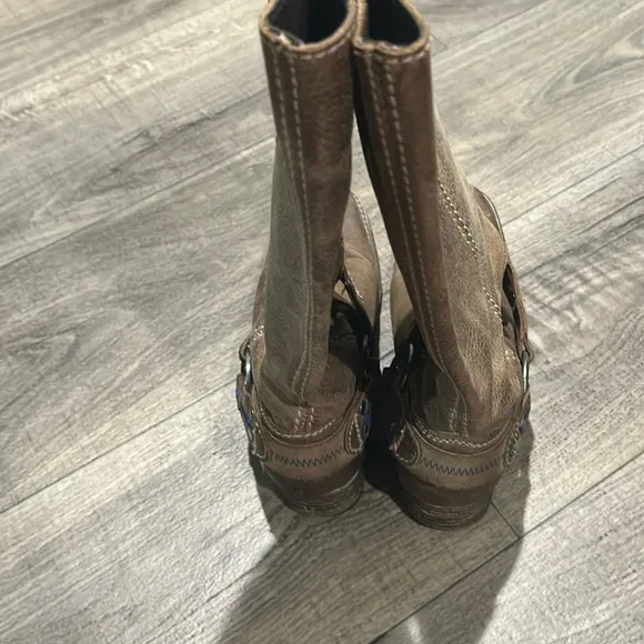 Bed Stü X Oak Tree Farms Opal Harness LeatherSquare Toe Riding Moto Boot Size 8