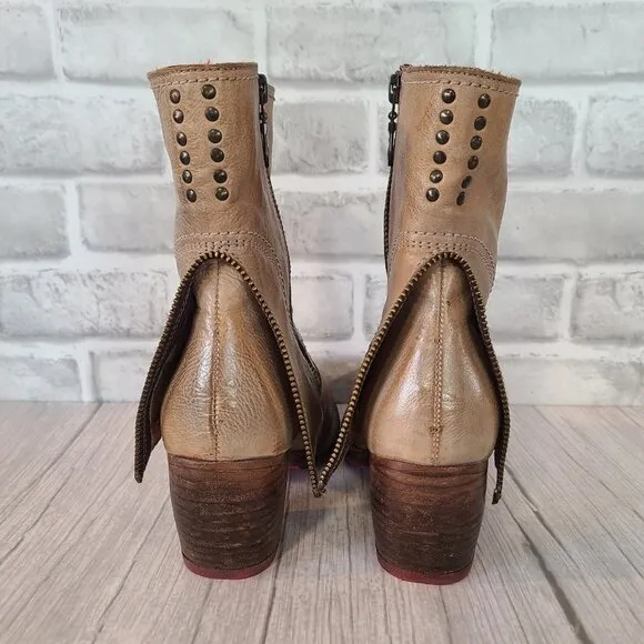 Bed Stu Boots Cobbler Series IRIS Rustic Leather Womens 7.5 Biker Moto NEW