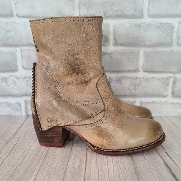 Bed Stu Boots Cobbler Series IRIS Rustic Leather Womens 7.5 Biker Moto NEW