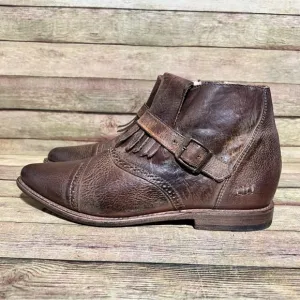 Bed Stu Brown Leather Dipper Ankle Boots