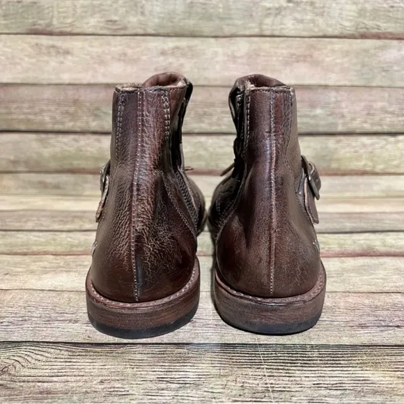 Bed Stu Brown Leather Dipper Ankle Boots