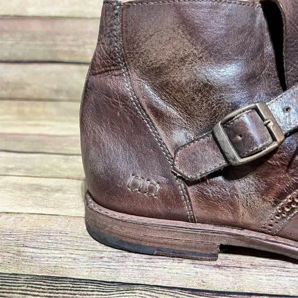 Bed Stu Brown Leather Dipper Ankle Boots
