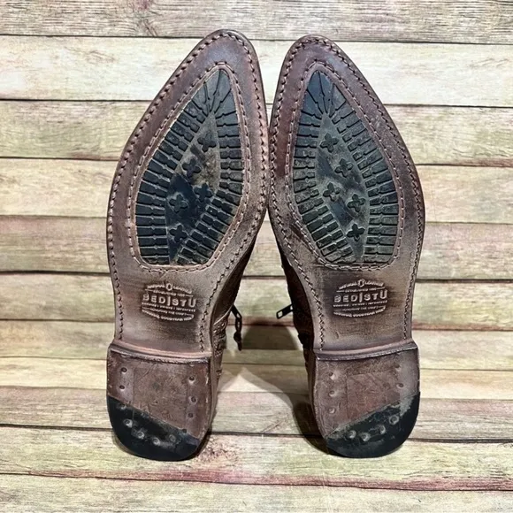 Bed Stu Brown Leather Dipper Ankle Boots