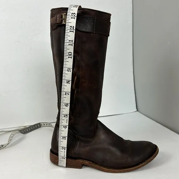 Bed Stu Cobbler Series Endless Tall Riding Boots Brown Leather Sz 6.5