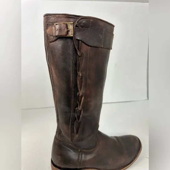 Bed Stu Cobbler Series Endless Tall Riding Boots Brown Leather Sz 6.5