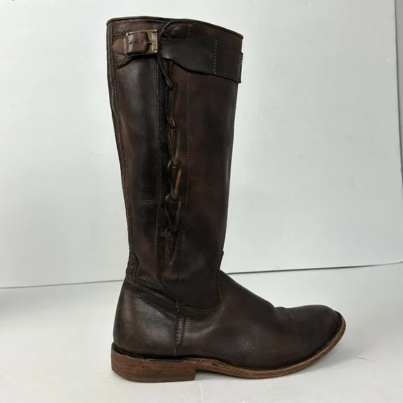 Bed Stu Cobbler Series Endless Tall Riding Boots Brown Leather Sz 6.5