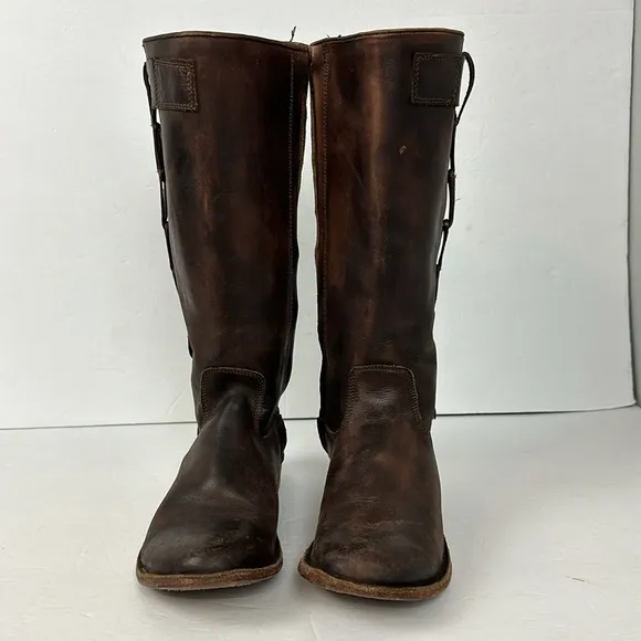 Bed Stu Cobbler Series Endless Tall Riding Boots Brown Leather Sz 6.5
