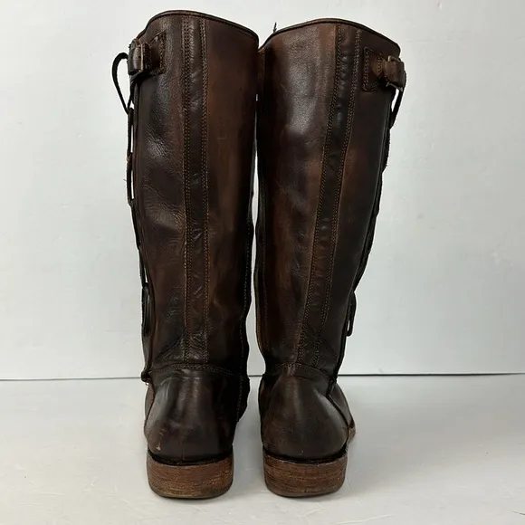 Bed Stu Cobbler Series Endless Tall Riding Boots Brown Leather Sz 6.5