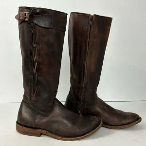 Bed Stu Cobbler Series Endless Tall Riding Boots Brown Leather Sz 6.5