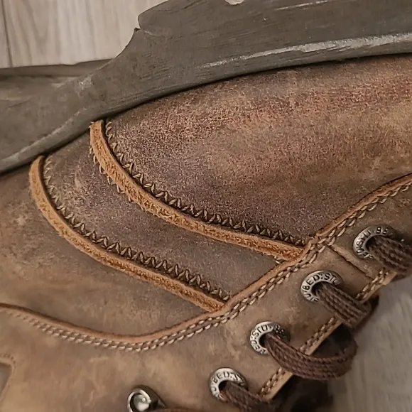 BED STU Dark Brown Leather Hiking Sz 13 Mens Ankle Lace‎ Up Boots VTG RARE