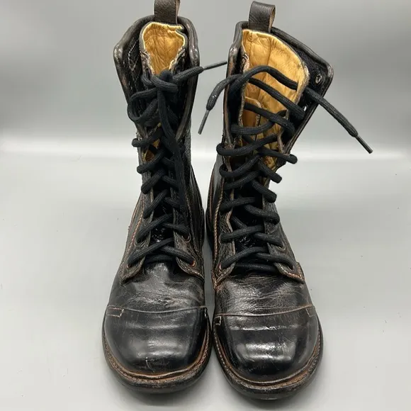 Bed Stu Dunscape Roanne Fold Over Distressed leather combat boots
